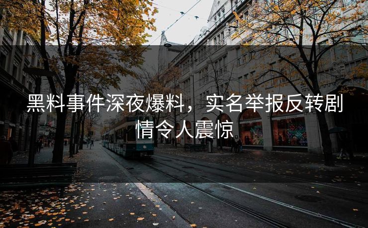 黑料事件深夜爆料，实名举报反转剧情令人震惊
