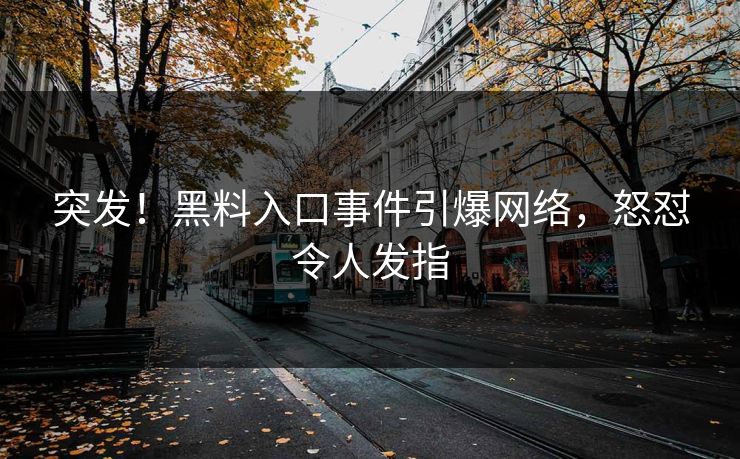 突发！黑料入口事件引爆网络，怒怼令人发指