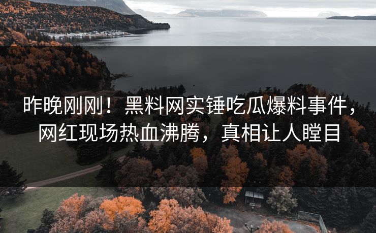 昨晚刚刚！黑料网实锤吃瓜爆料事件，网红现场热血沸腾，真相让人瞠目