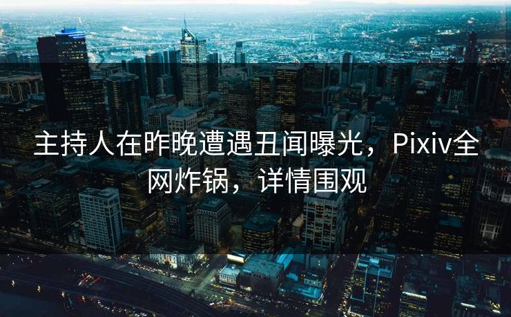 主持人在昨晚遭遇丑闻曝光，Pixiv全网炸锅，详情围观