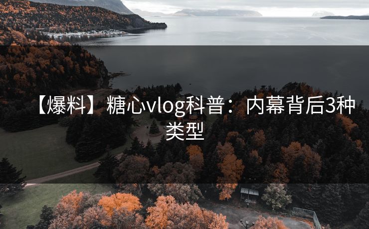 【爆料】糖心vlog科普：内幕背后3种类型